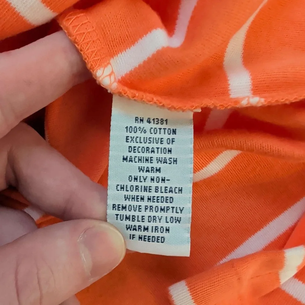Polo Ralph Lauren Polo Shirt Mens XL Orange White Striped Short Sleeve Pony Logo